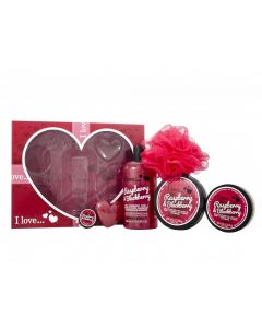 I Love Raspberries And Blackberry Bath & Body 5 Pieces Gift Set