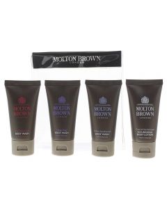 Molton Brown 4 Piece Gift Set: Coco Sandalwood Body Lotion 30ml - Ylang Ylang Body Wash 30ml - White Sandalwood Body Wash 30ml - Pink Pepperpod Body