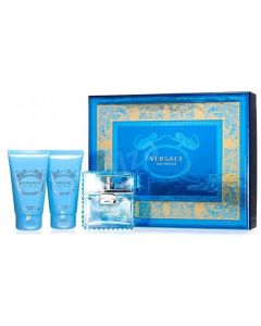 Versace Man Eau Fraiche 50ml EDT Spray / 50ml Shower Gel / 50ml Aftershave...