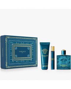 Versace Eros 100ml EDT Spray / 100ml Shower Gel / 10ml EDT Spray