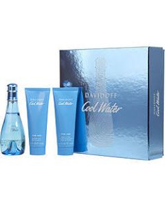 Davidoff Cool Water Women 3 Piece Eau De Toilette 100ML Body Lotion 75ML Shower Gel 75ML